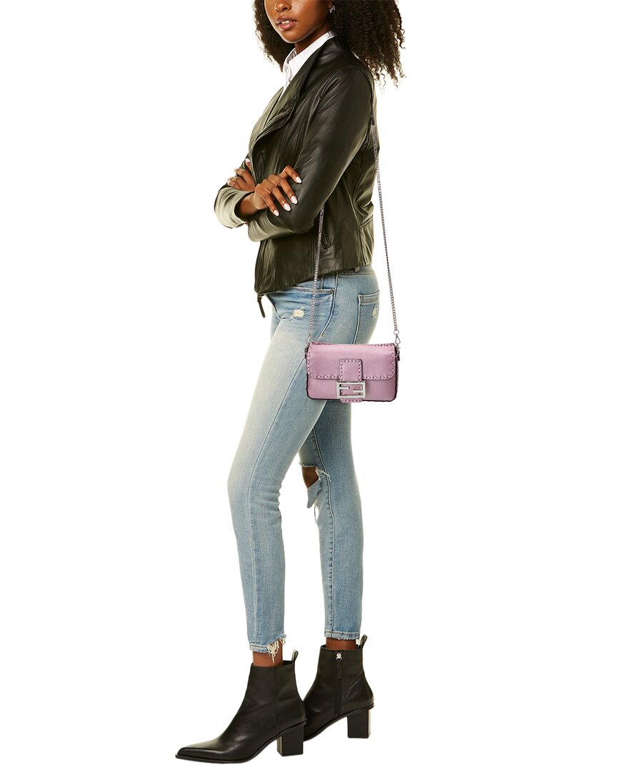 Fendi Baguette Mini Leather Shoulder Bag