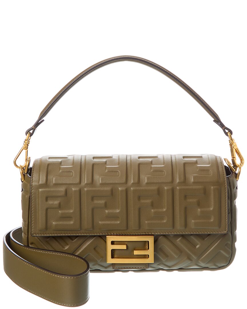 Fendi Baguette Ff Leather Shoulder Bag