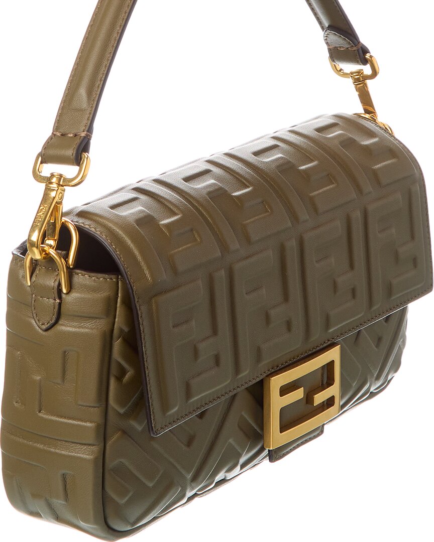 Fendi Baguette Ff Leather Shoulder Bag