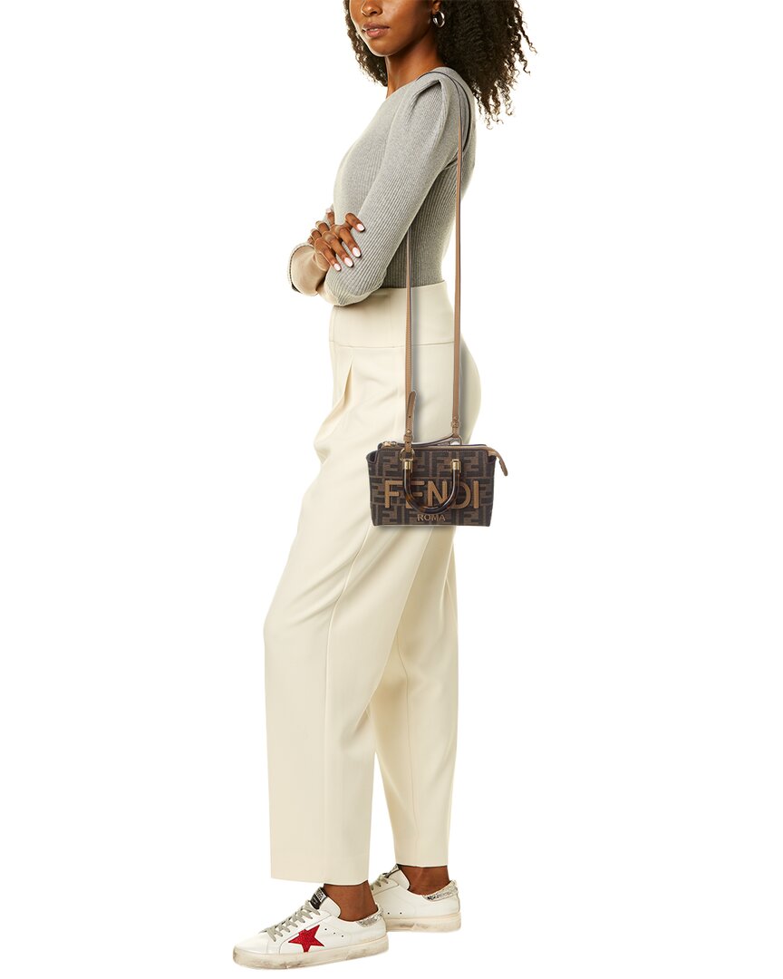 Fendi By The Way Mini Ff & Leather Shoulder Bag