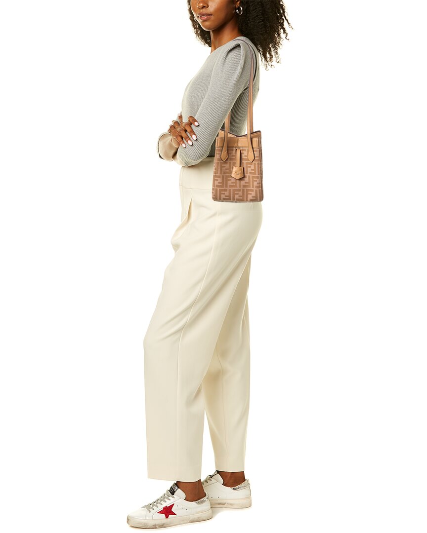 Fendi Origami Mini Ff Jacquard & Leather Shoulder Bag