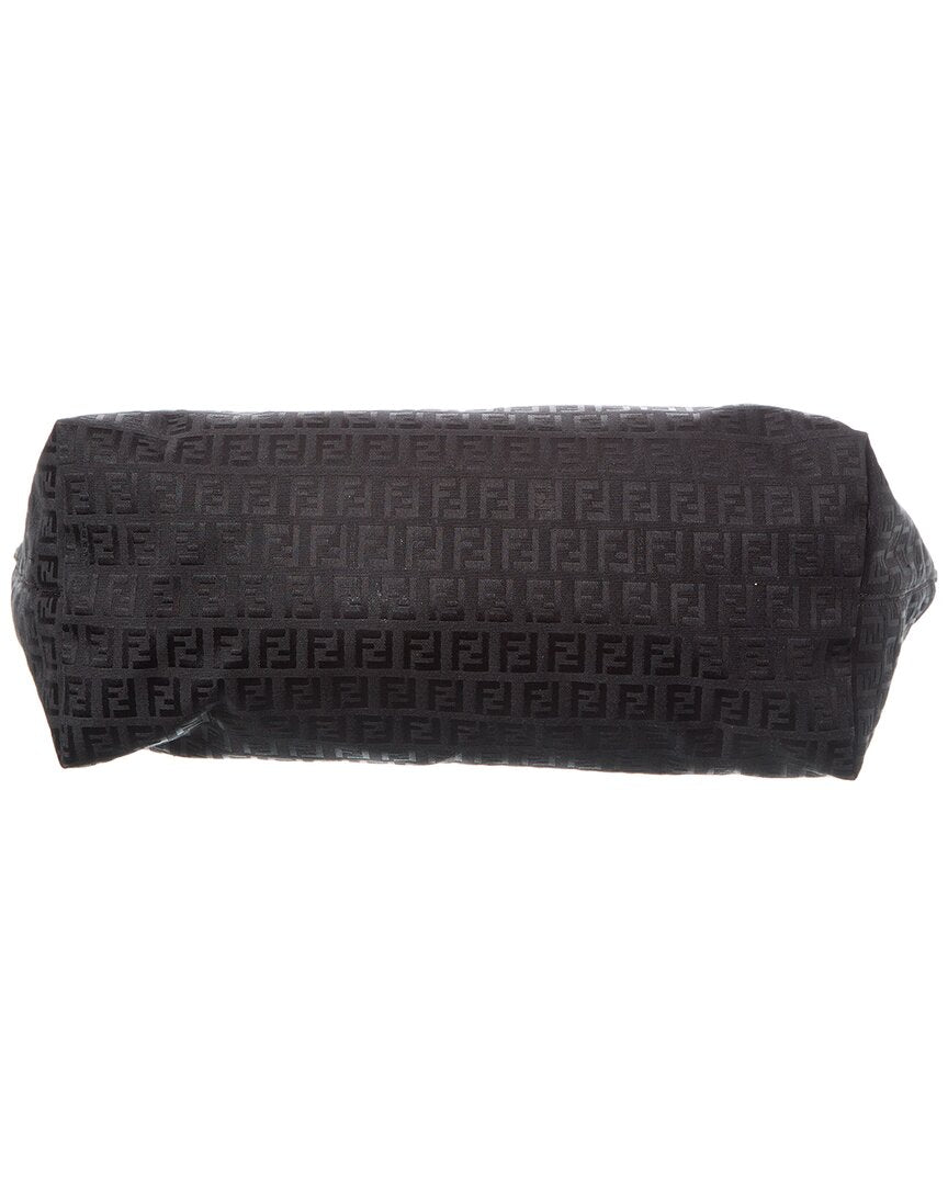 Fendi Black Zucchino Print Canvas & Leather Tote