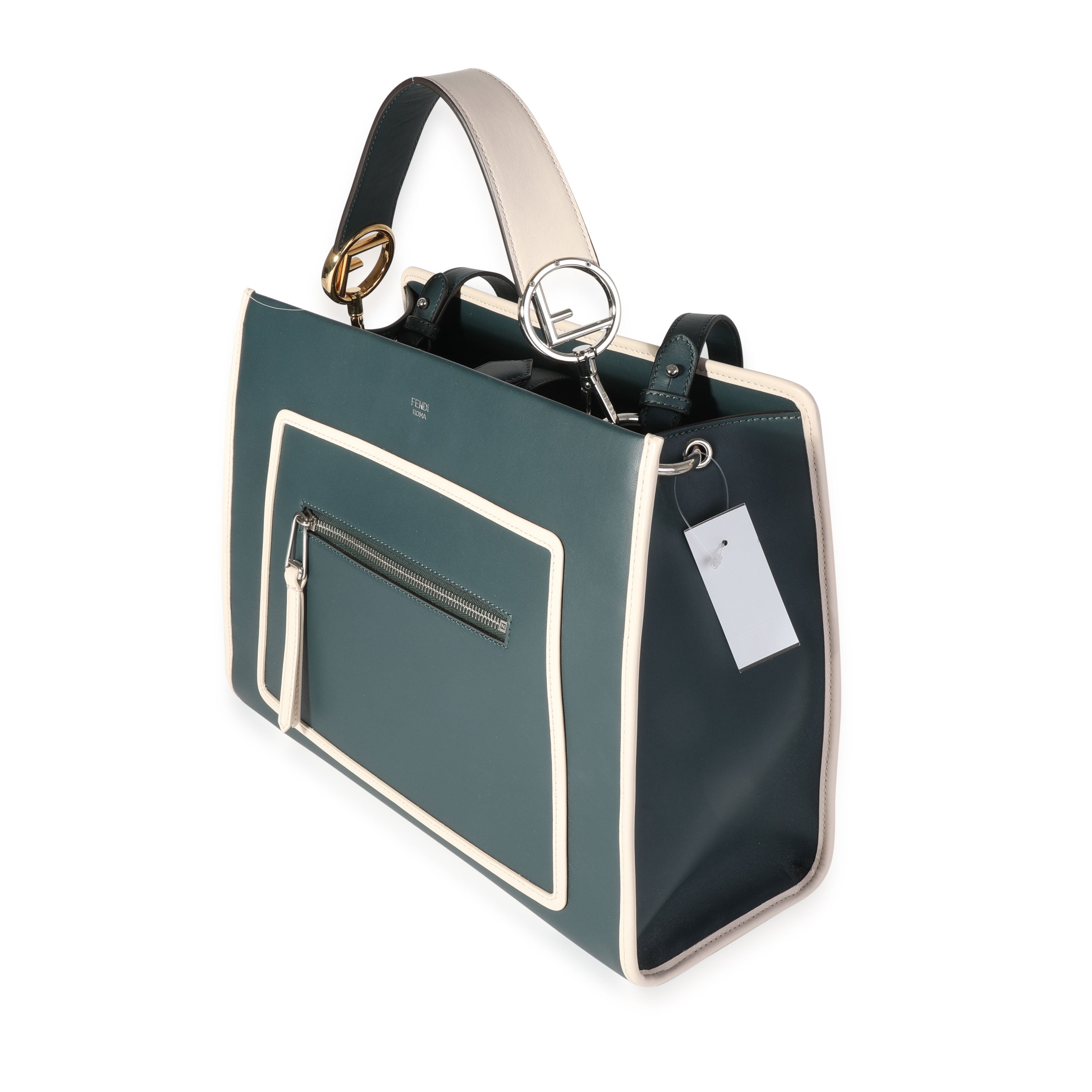 Fendi Amazonia & Camellia Leather Medium Runaway Bag