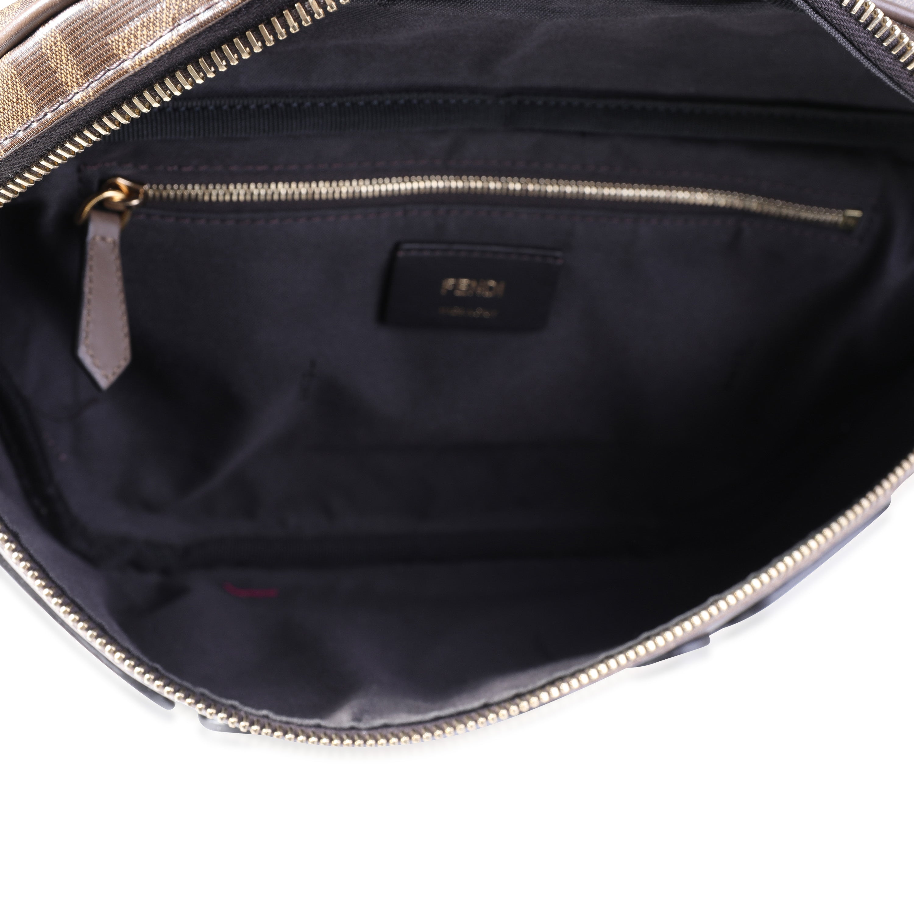 Fendi x Fila Brown, Blue, & Red Zucca Coated Canvas Mania Waist Bag
