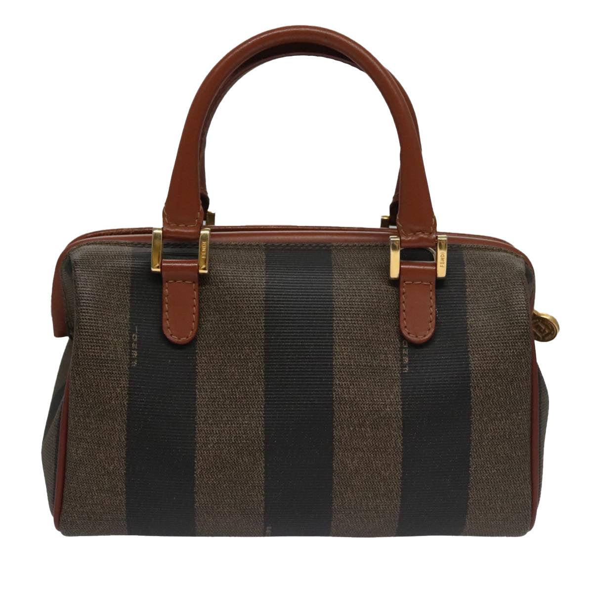 Fendi Pequin Brown Canvas Handbag ()