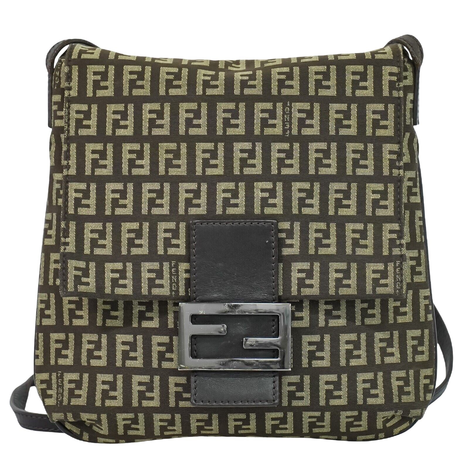 Fendi Khaki Canvas Handbag ()
