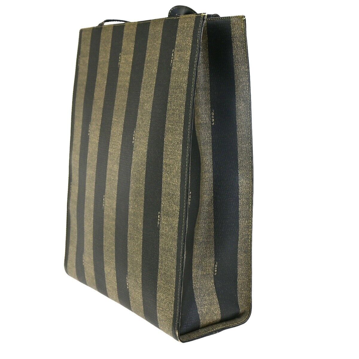 Fendi Pequin Brown Canvas Handbag ()