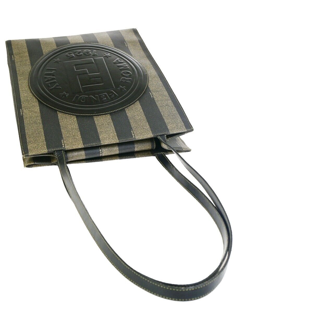 Fendi Pequin Brown Canvas Handbag ()