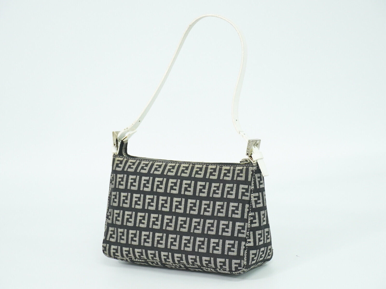 Fendi Zucchino Black Canvas Handbag ()