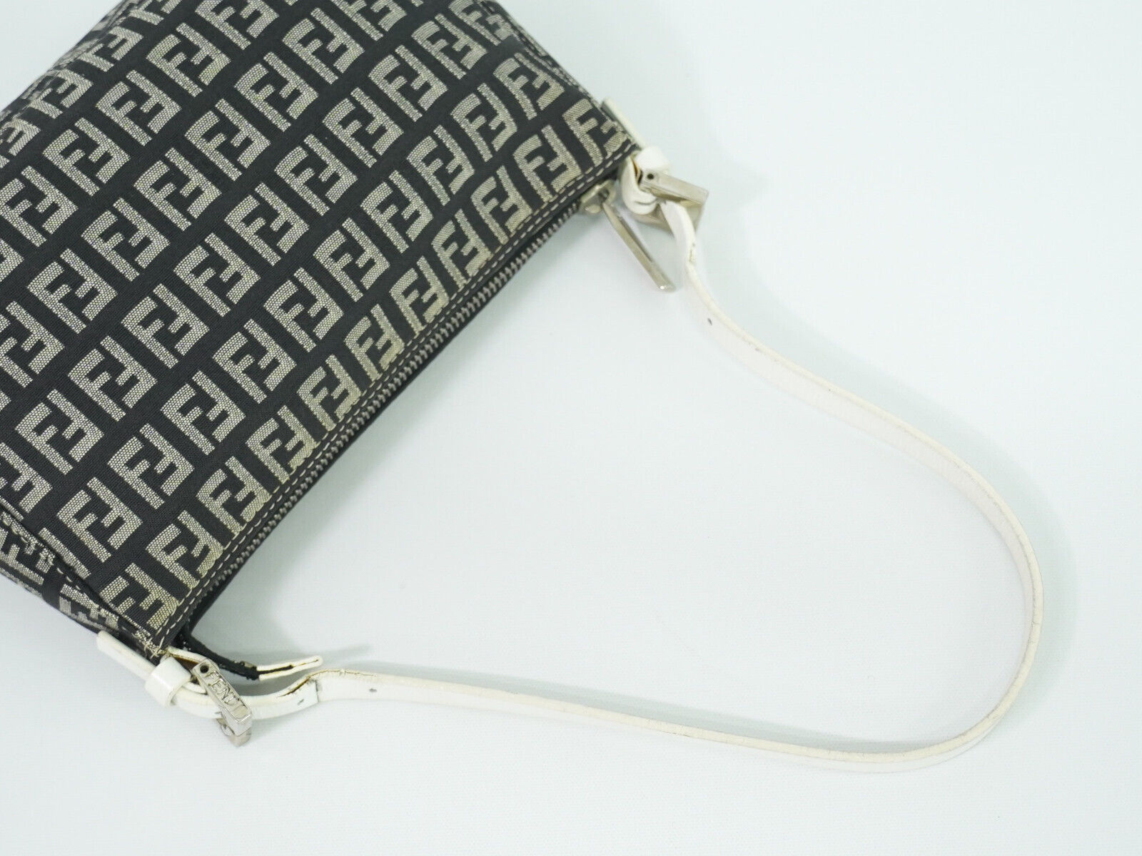Fendi Zucchino Black Canvas Handbag ()