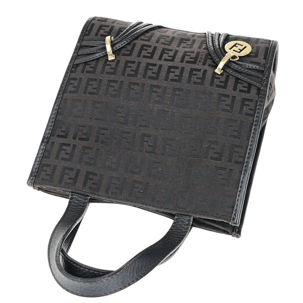 Fendi Zucchino Brown Canvas Shoulder Bag ()