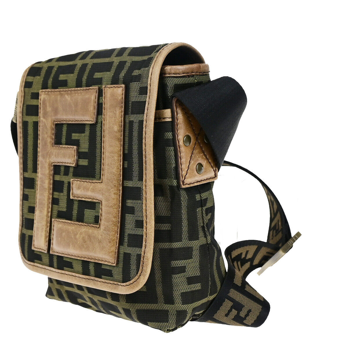 Fendi Zucca Brown Canvas Shoulder Bag ()