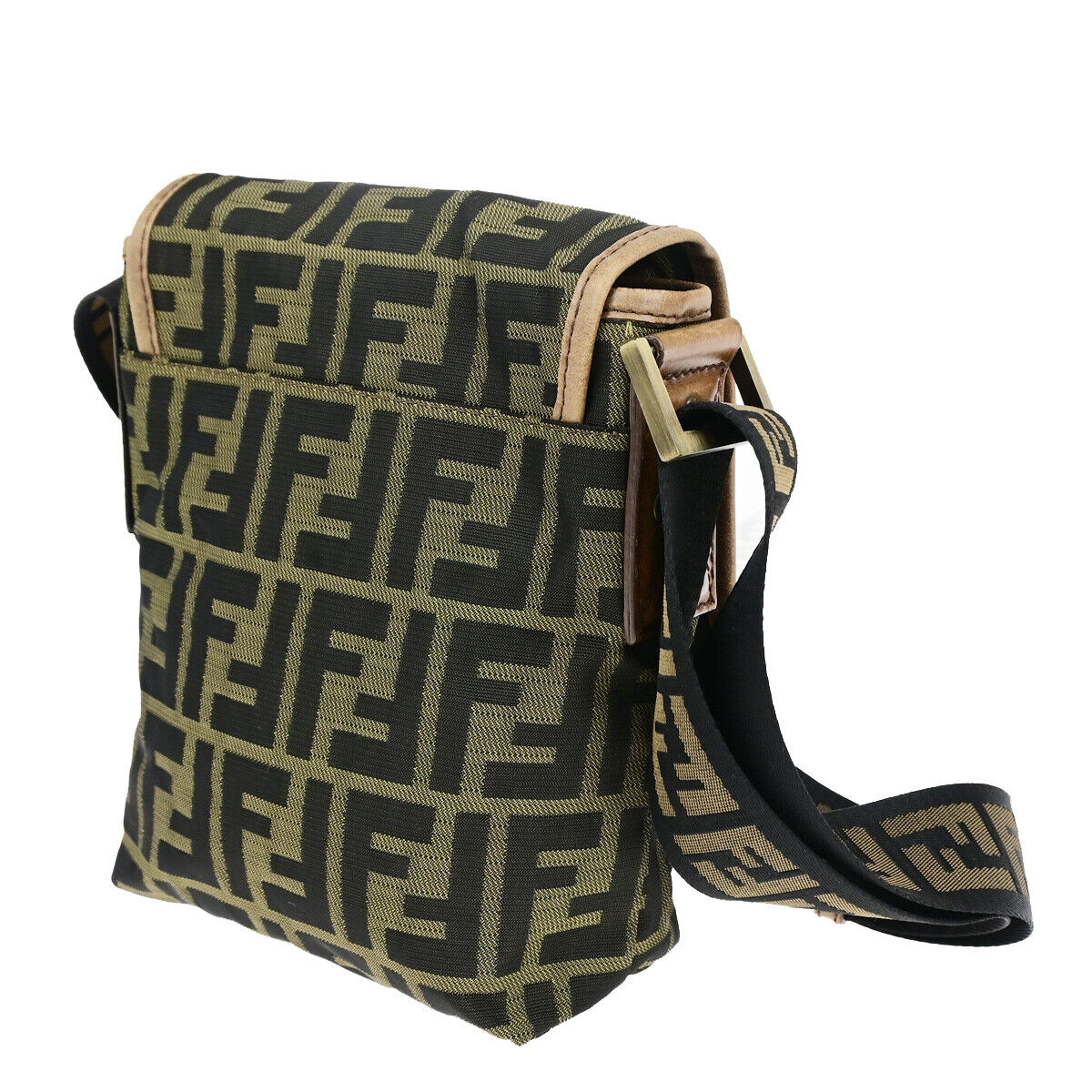 Fendi Zucca Brown Canvas Shoulder Bag ()