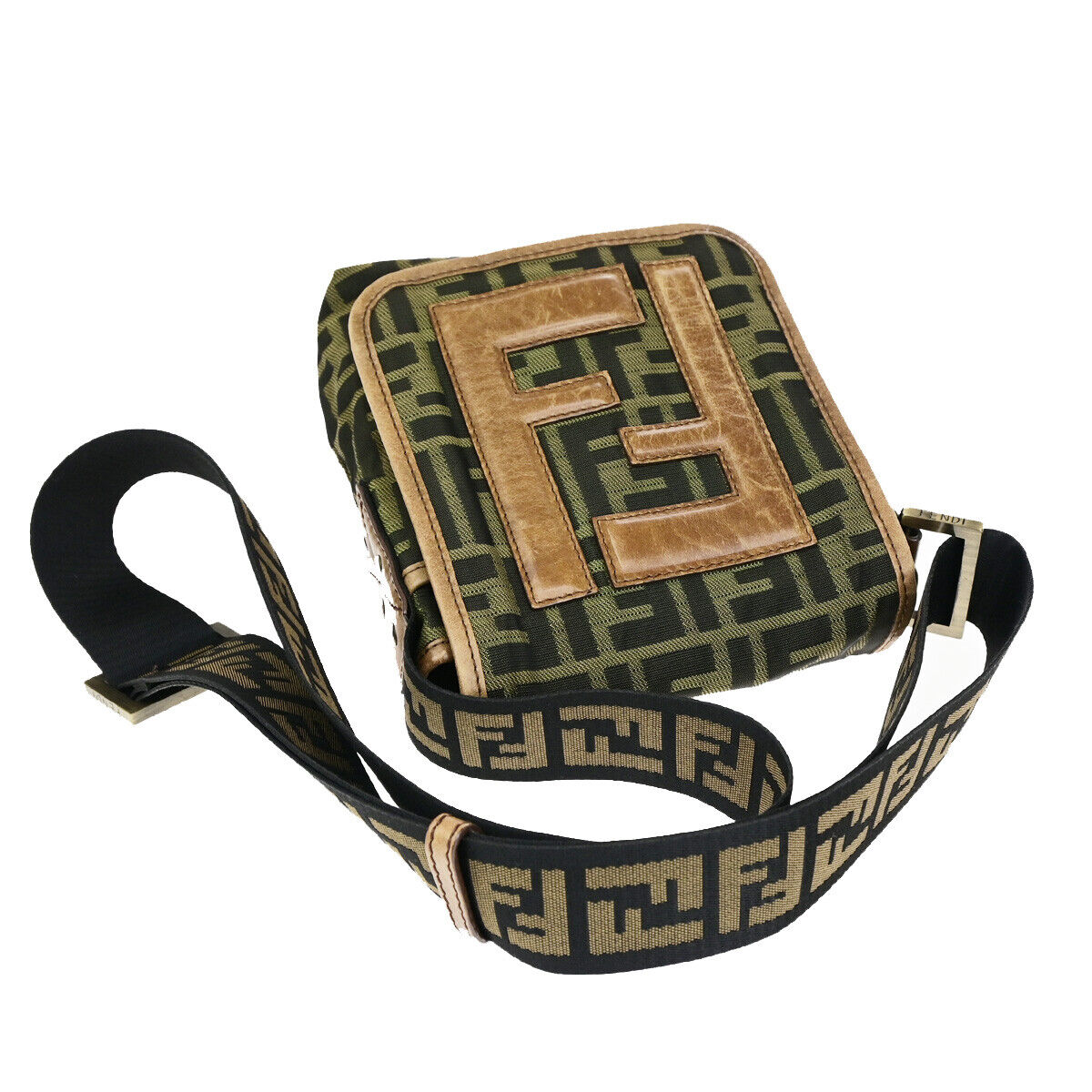 Fendi Zucca Brown Canvas Shoulder Bag ()