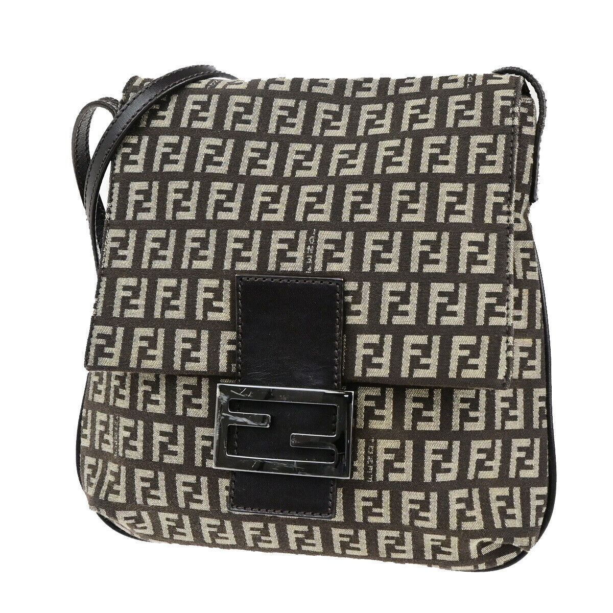 Fendi Zucca Brown Canvas Shoulder Bag ()