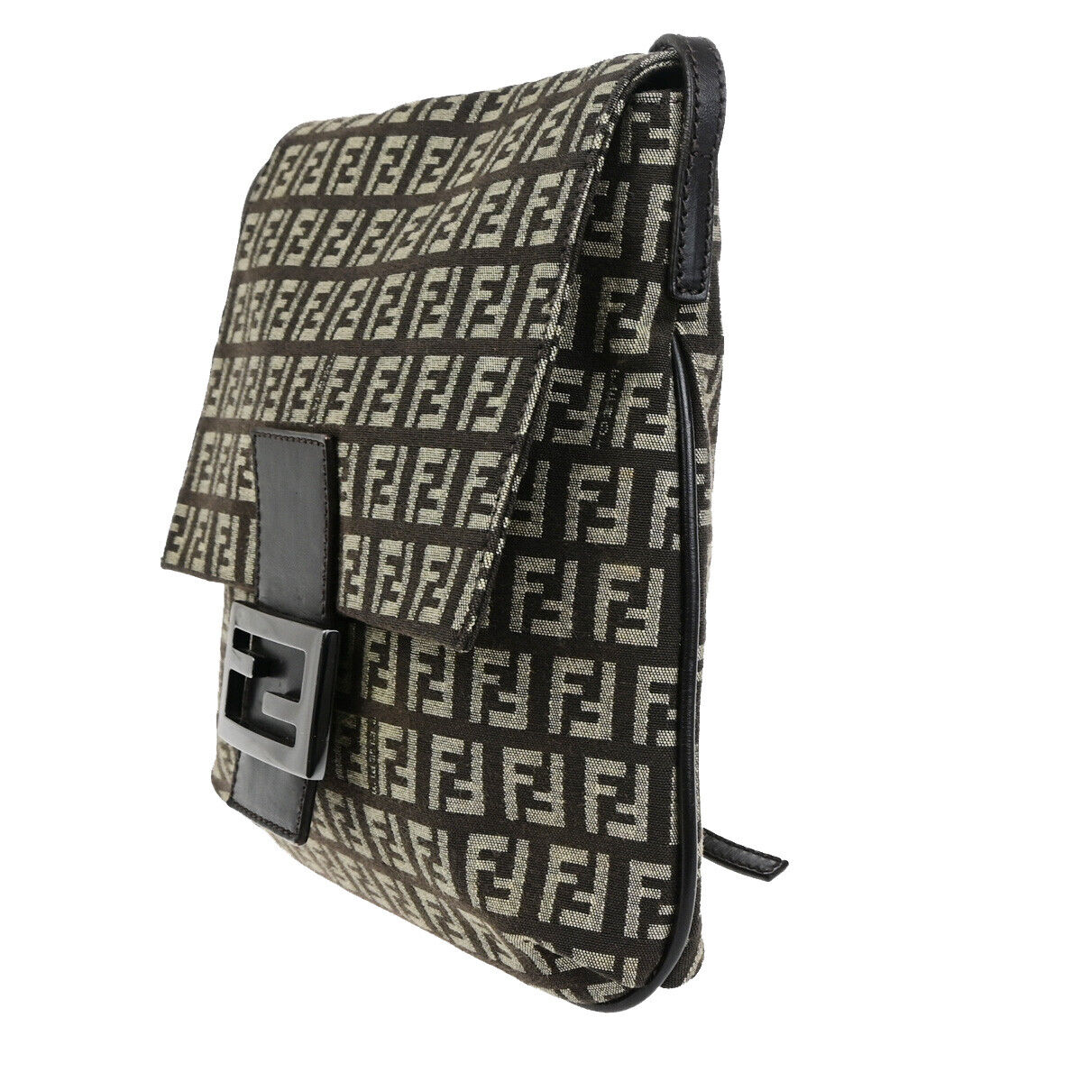 Fendi Zucca Brown Canvas Shoulder Bag ()
