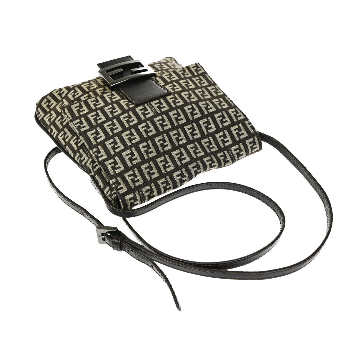 Fendi Zucca Brown Canvas Shoulder Bag ()