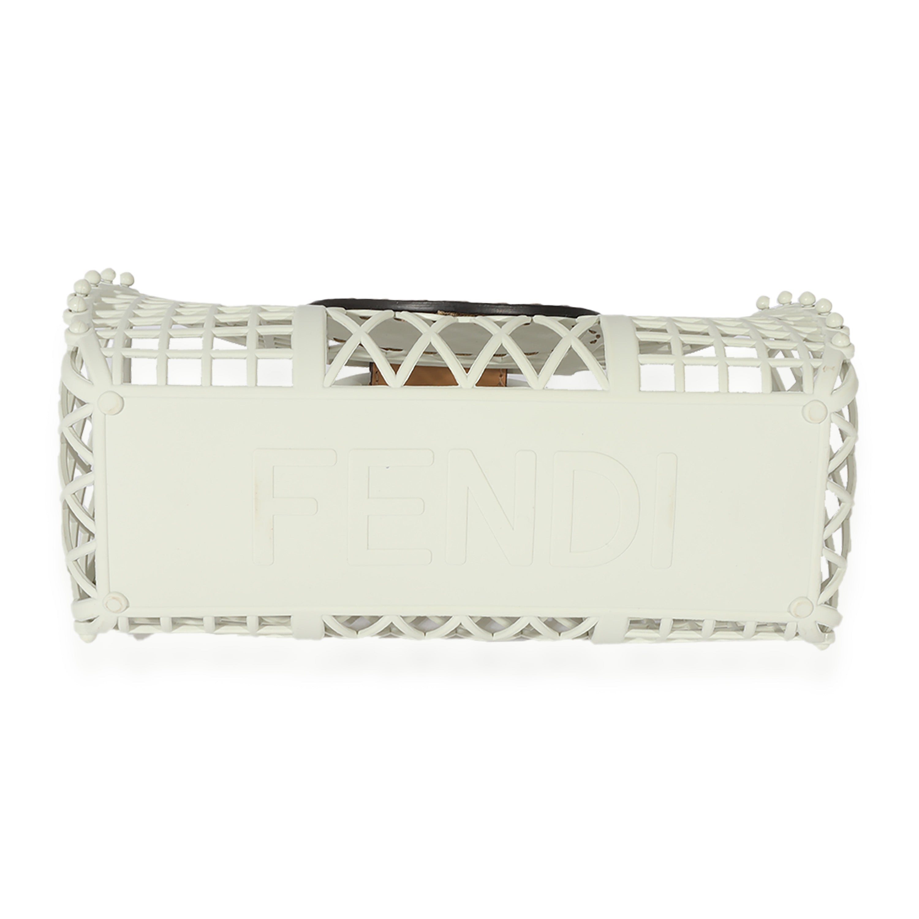 Fendi White Recycled Plastic Small Basket Bag