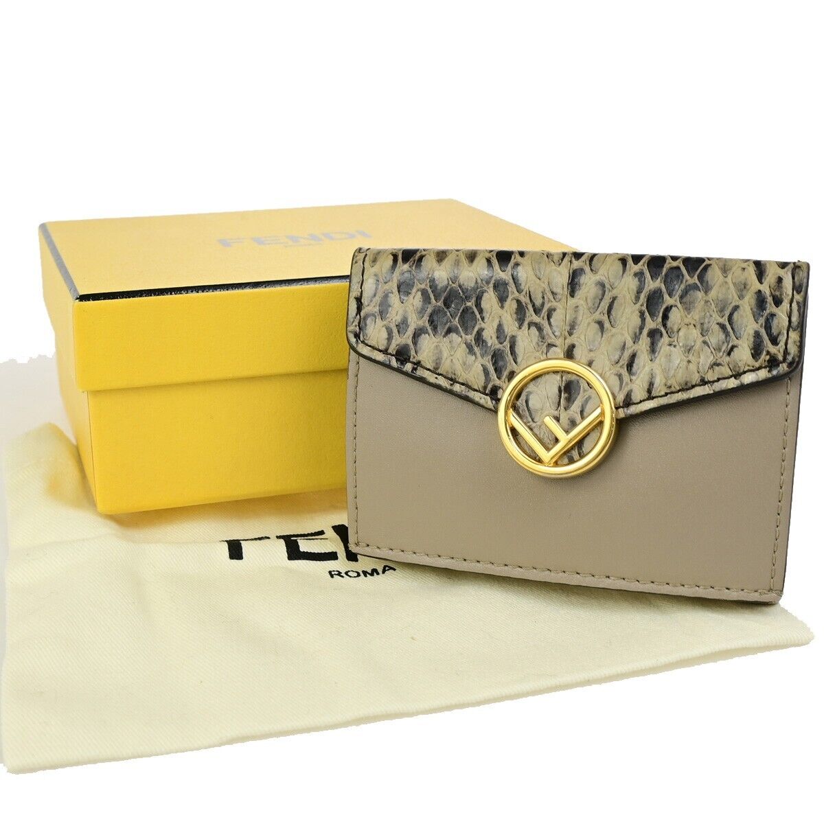 Fendi F Is Fendi Beige Leather Wallet ()