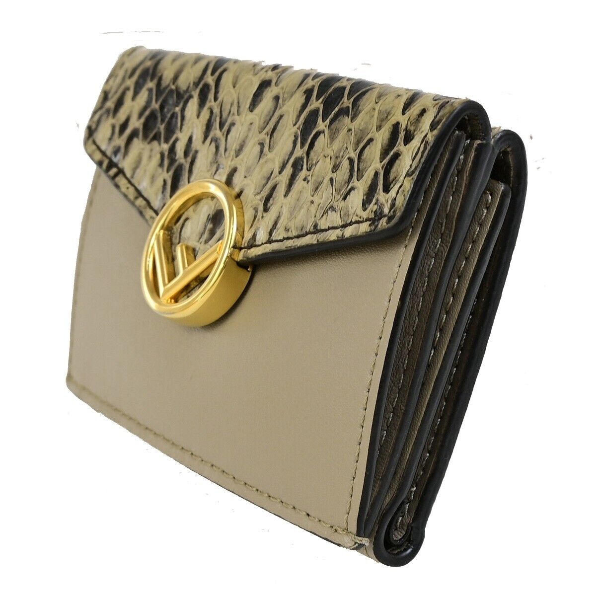 Fendi F Is Fendi Beige Leather Wallet ()