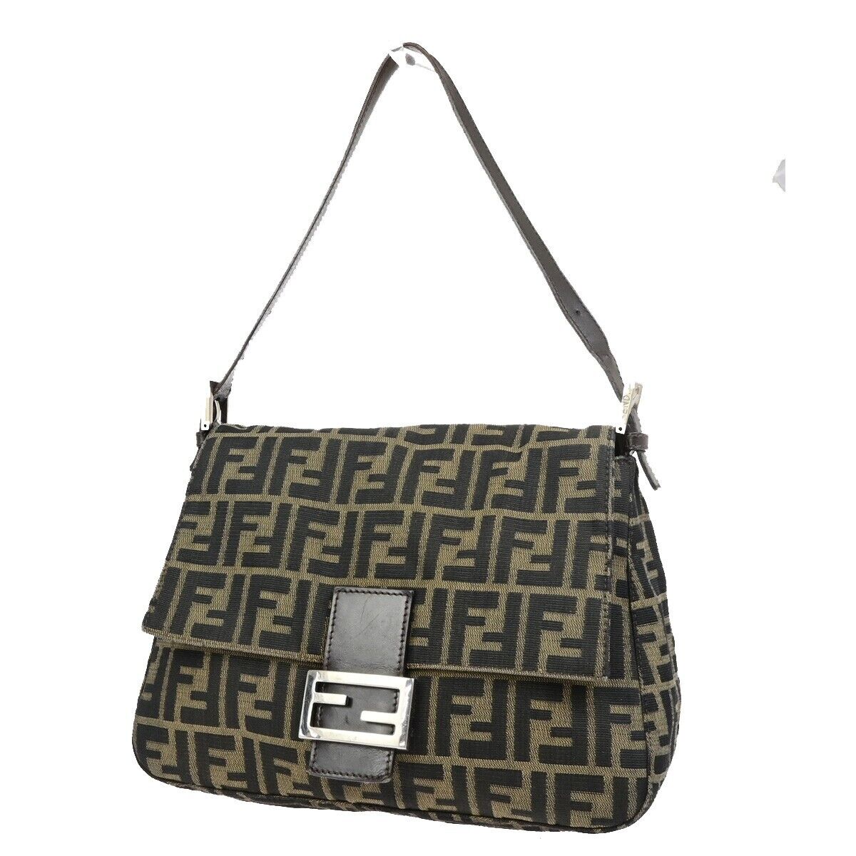 Fendi Mamma Baguette Brown Canvas Shoulder Bag ()