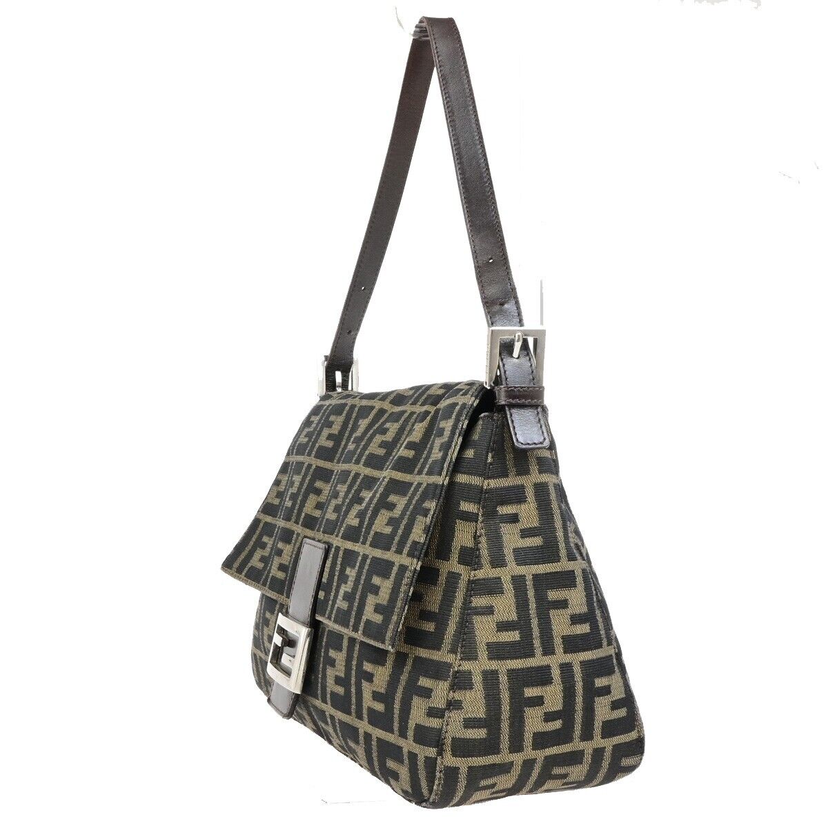 Fendi Mamma Baguette Brown Canvas Shoulder Bag ()