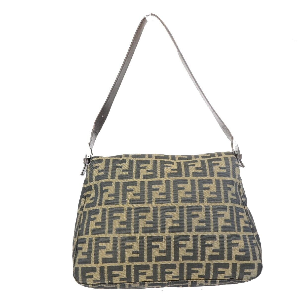 Fendi Mamma Baguette Brown Canvas Shoulder Bag ()