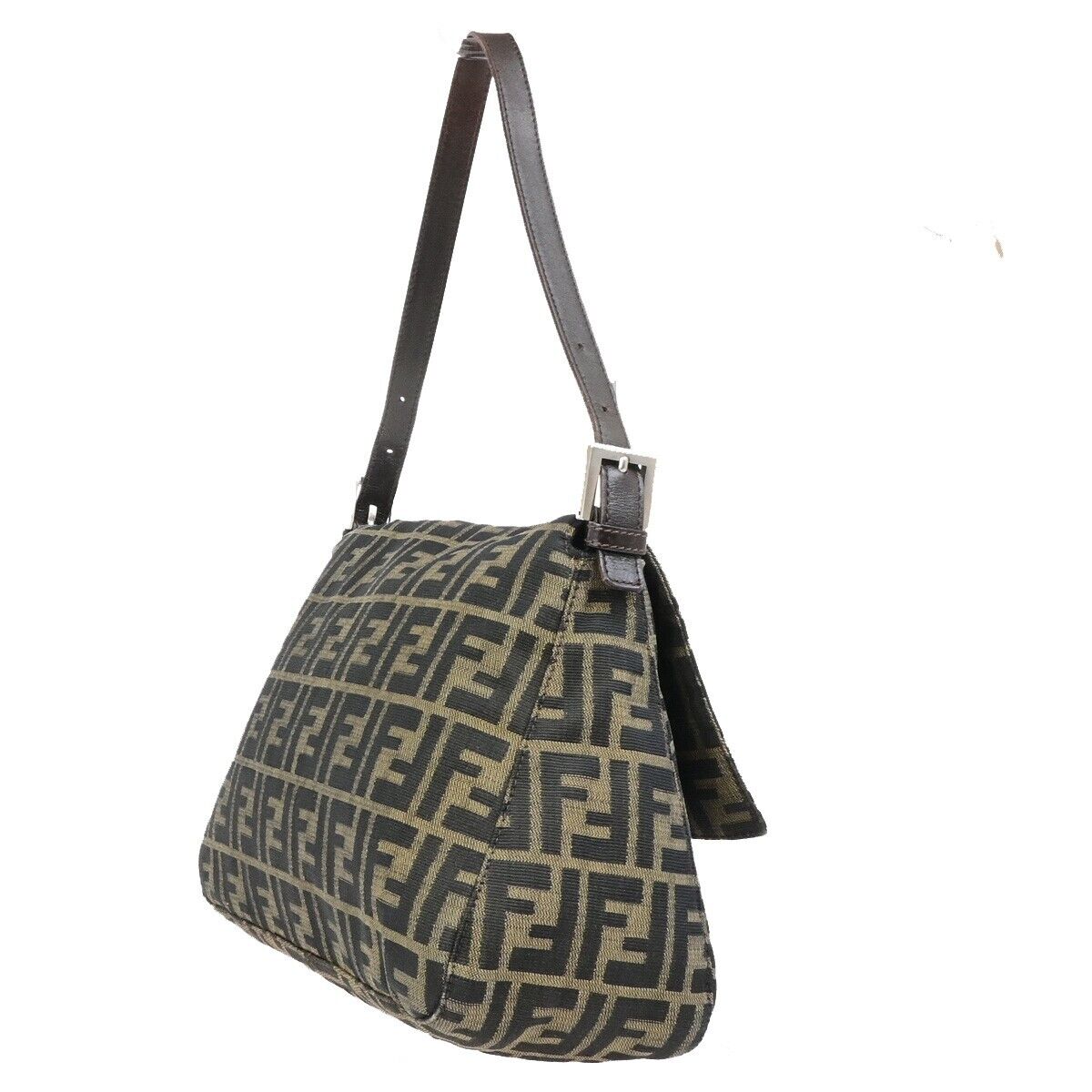 Fendi Mamma Baguette Brown Canvas Shoulder Bag ()