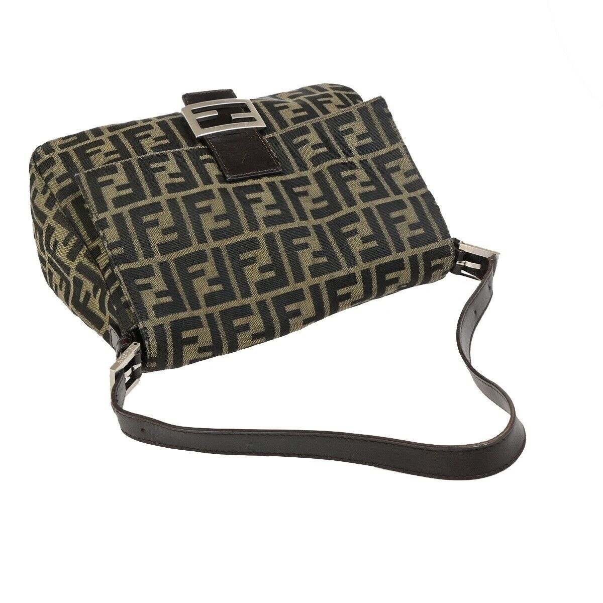 Fendi Mamma Baguette Brown Canvas Shoulder Bag ()