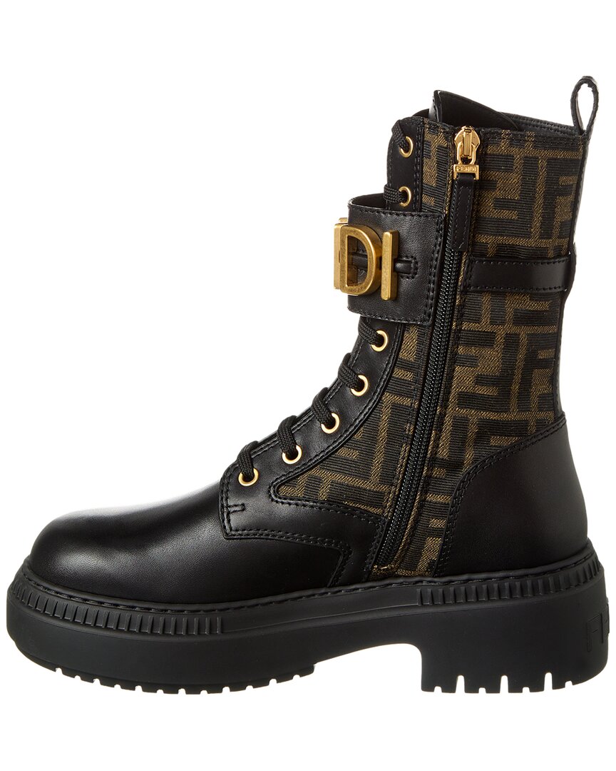 Fendi Fendigraphy Ff & Leather Biker Boot