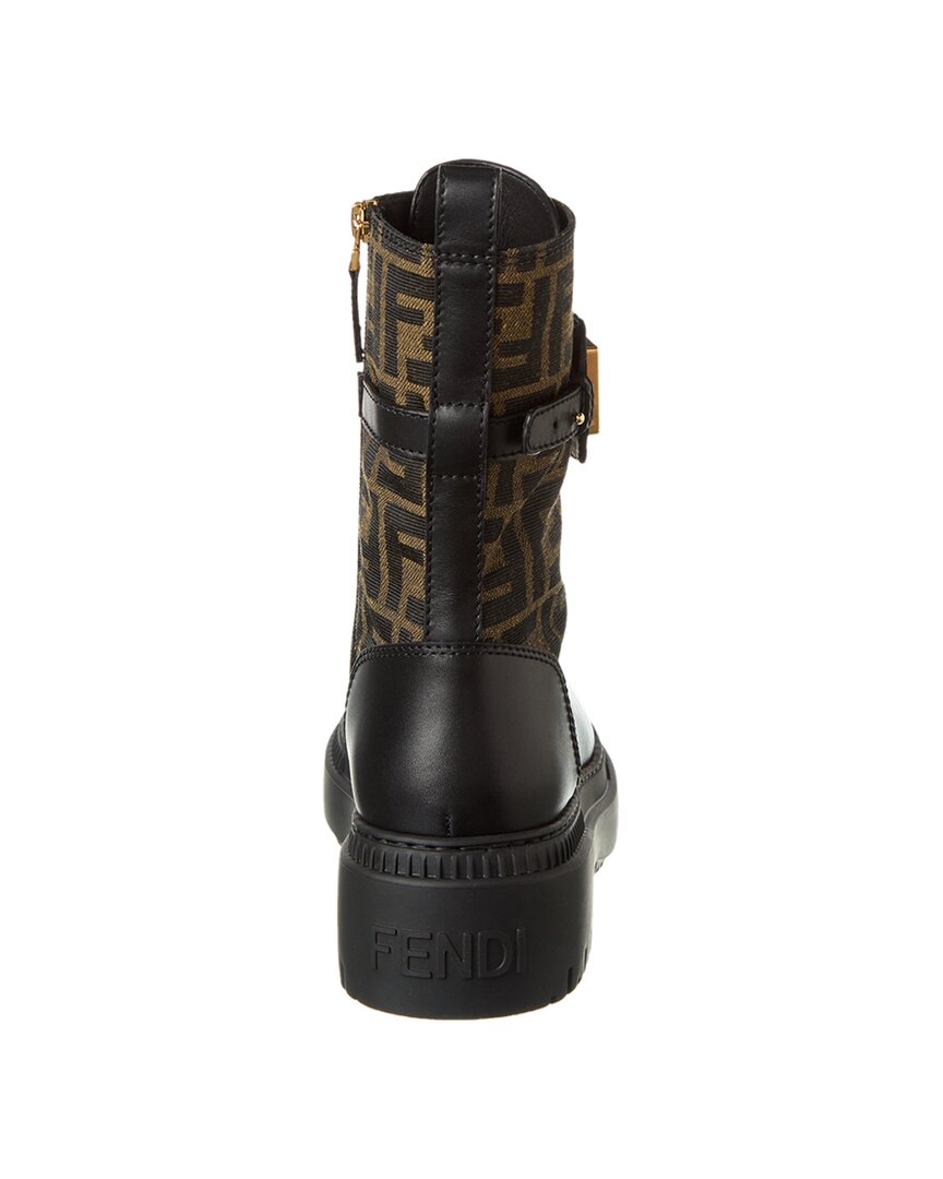 Fendi Fendigraphy Ff & Leather Biker Boot
