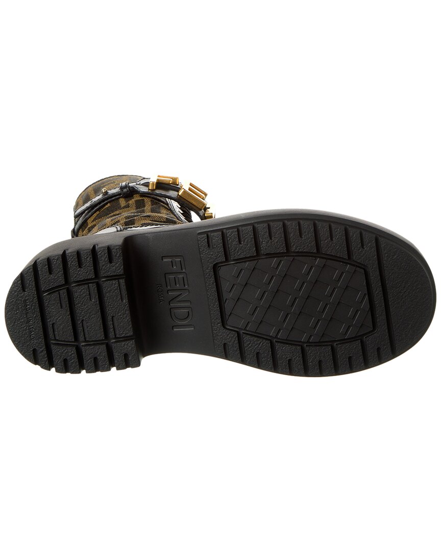 Fendi Fendigraphy Ff & Leather Biker Boot