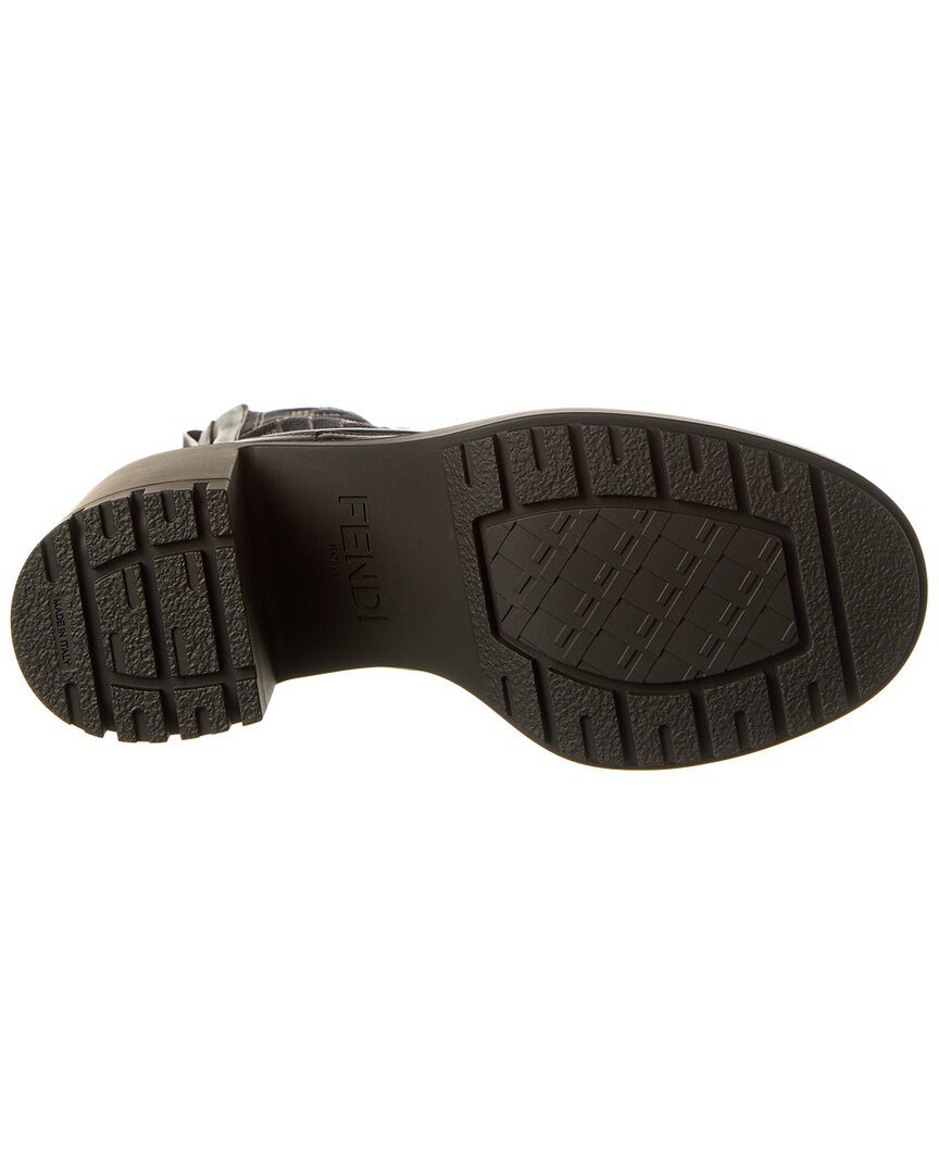 Fendi Ff Logo Domino Leather Boot