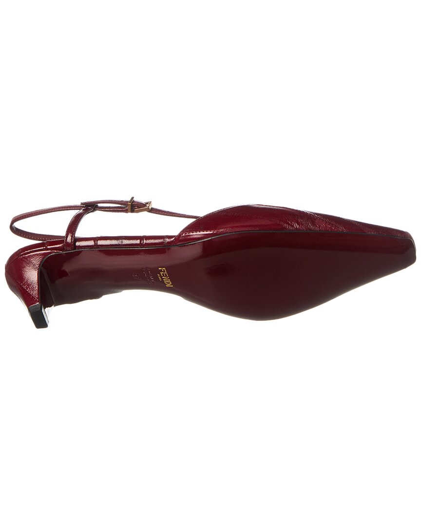 Fendi Ffold Leather Slingback Pump