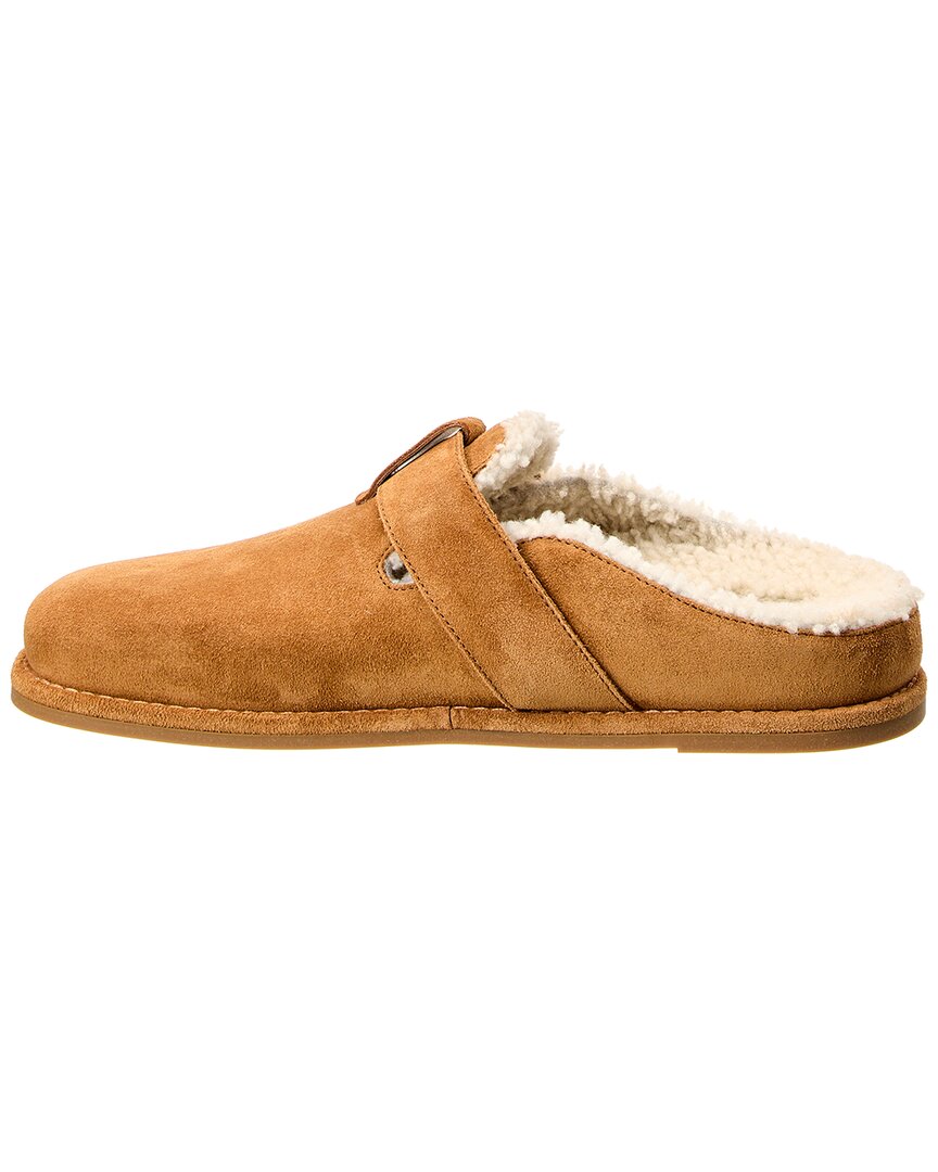 Fendi Feel Suede & Shearling Sabot