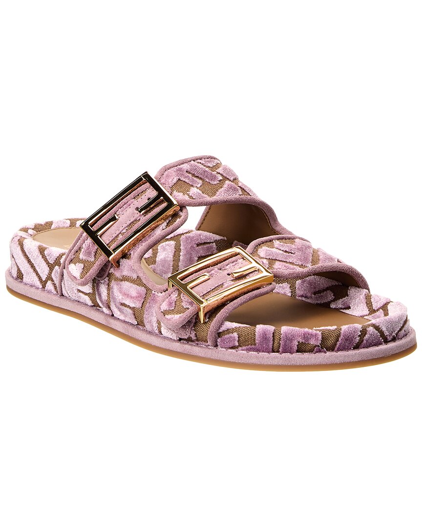 Fendi Feel Ff Jacquard Velvet Sandal