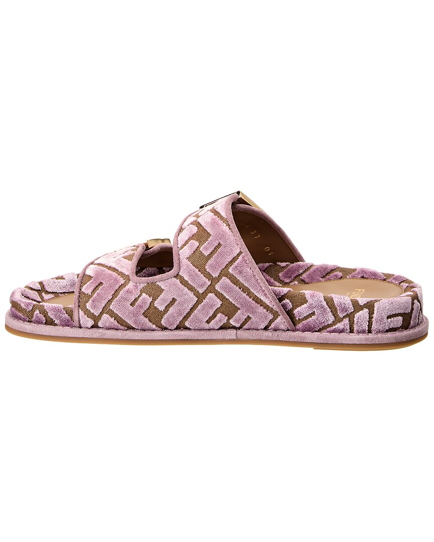 Fendi Feel Ff Jacquard Velvet Sandal