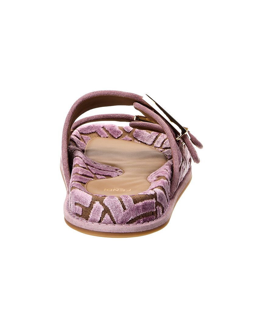Fendi Feel Ff Jacquard Velvet Sandal