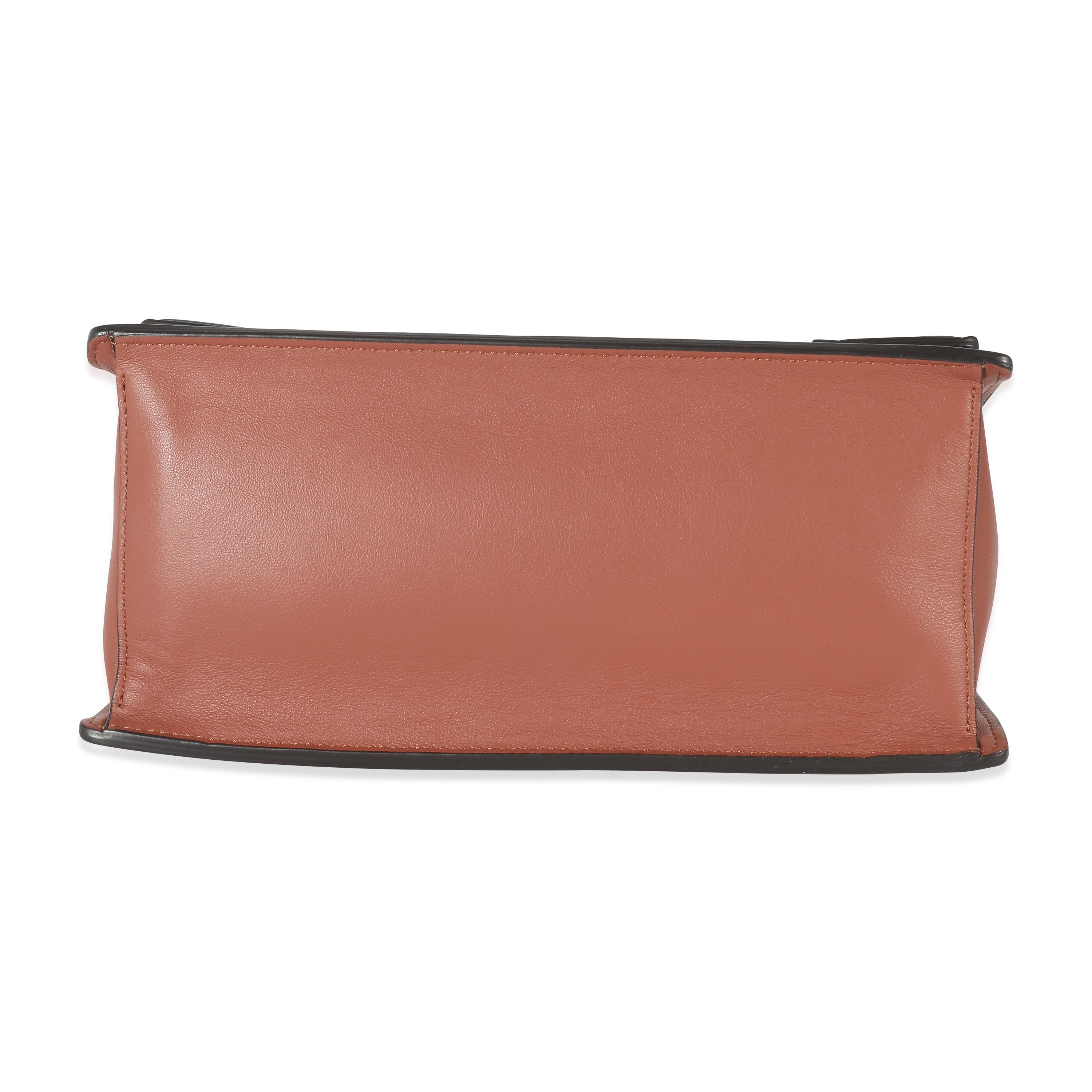 Fendi Brown Leather Beige Canvas Medium Kan U Bag