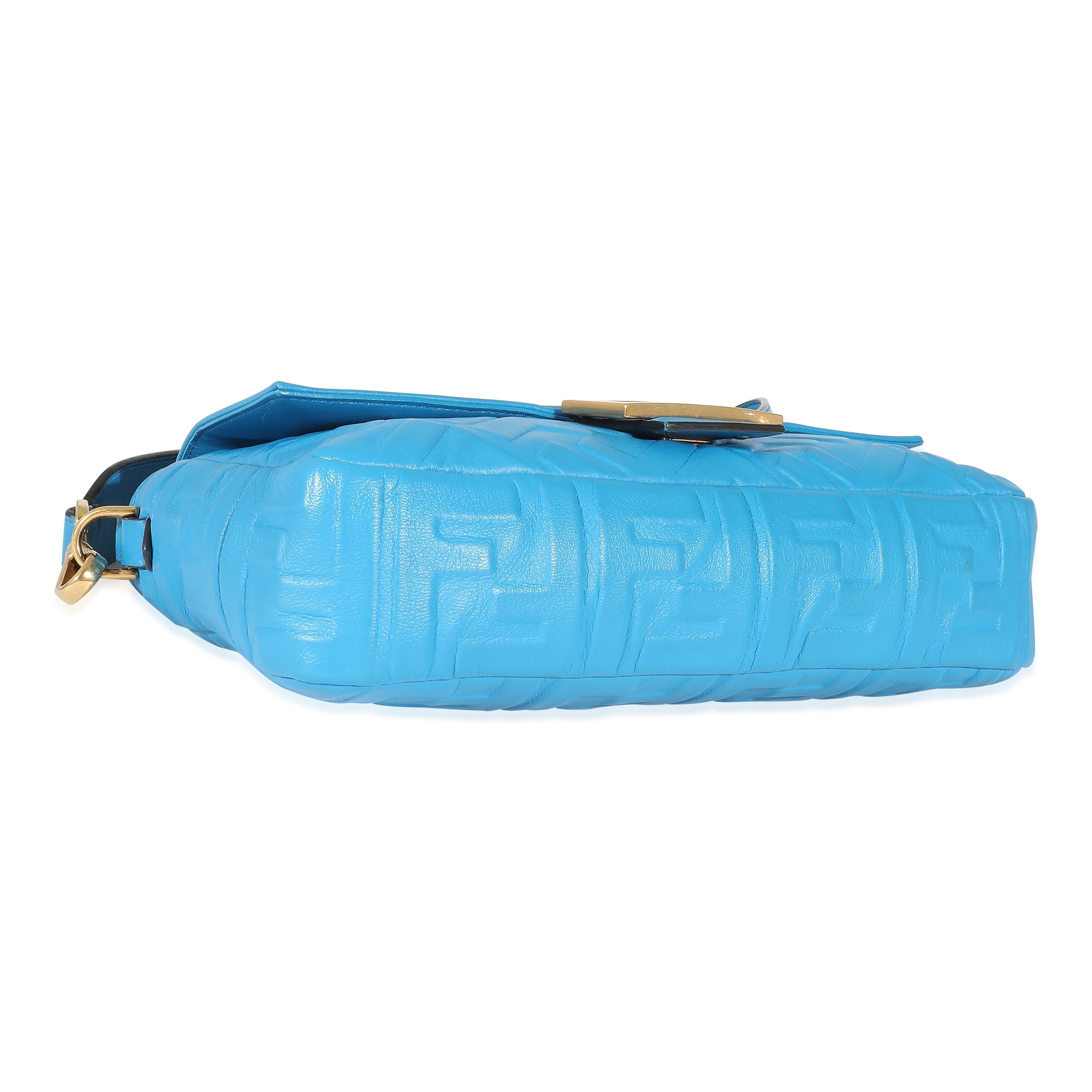 Fendi Royal Blue Nappa FF Embossed 1974 Baguette