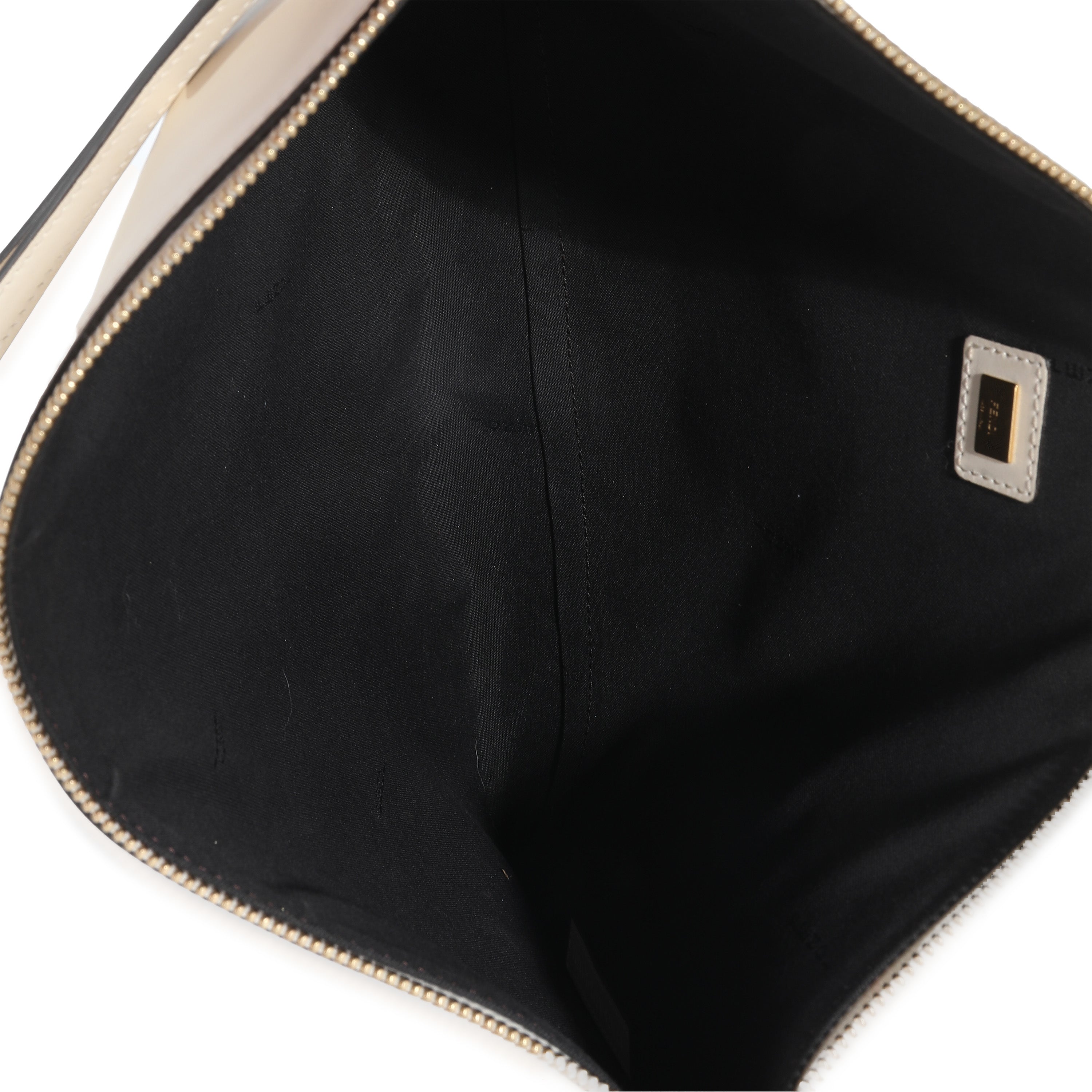 Fendi Blanc Calfskin Large Roma Flat Pouch