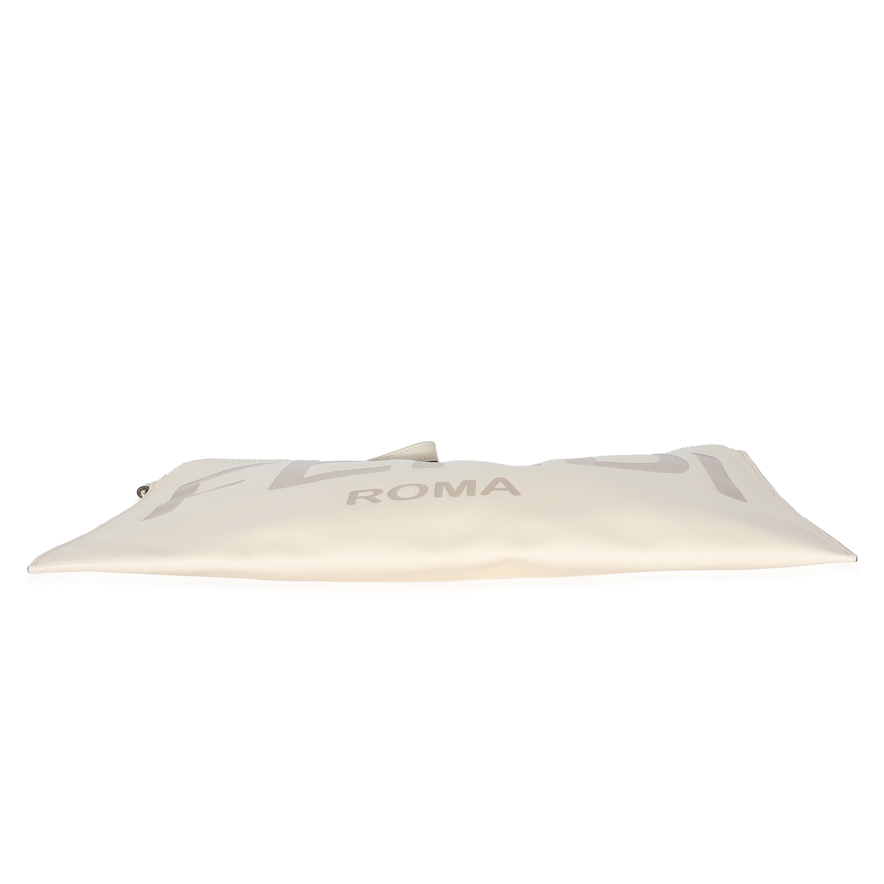 Fendi Blanc Calfskin Large Roma Flat Pouch