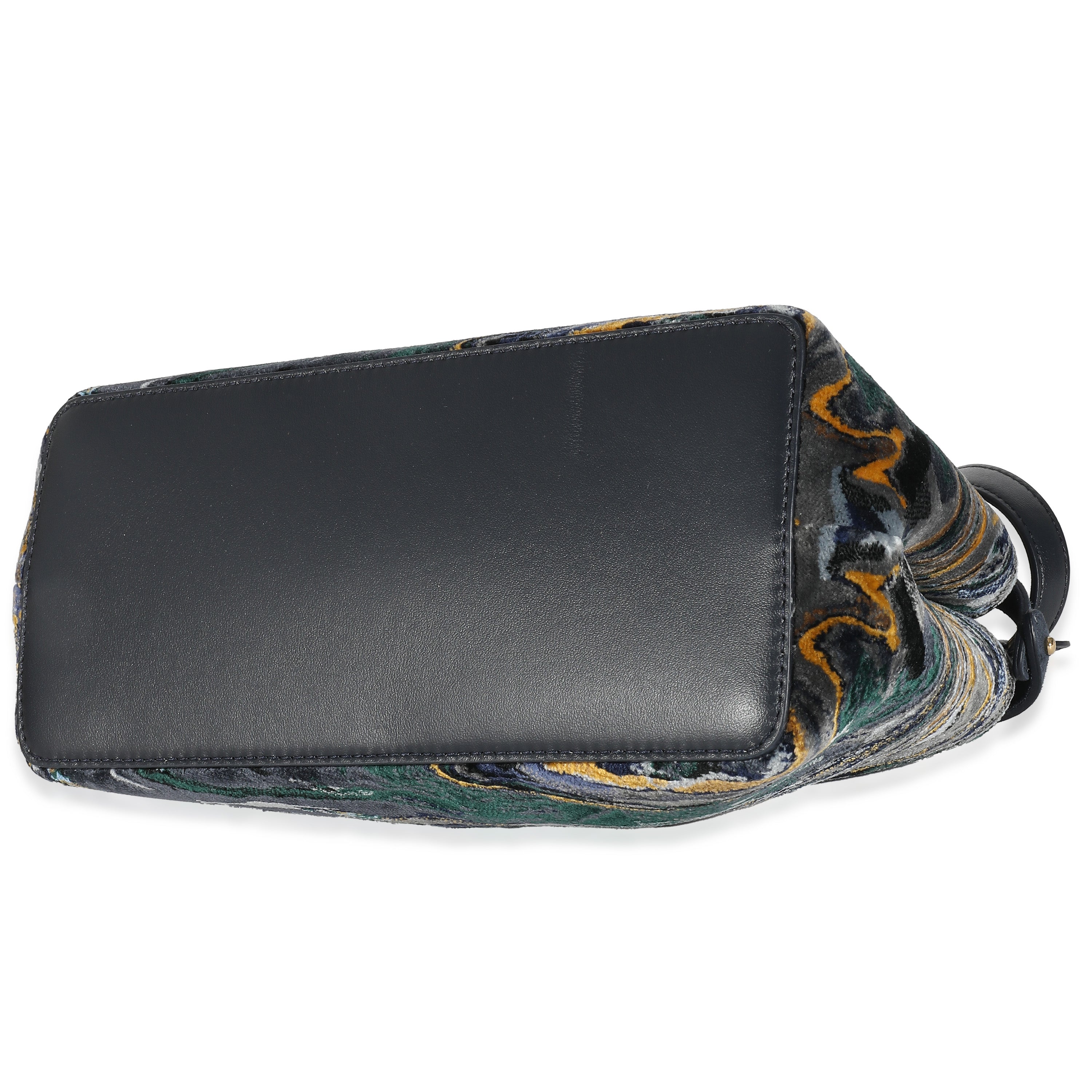 Fendi Navy Marbled Velvet Mini Peekaboo