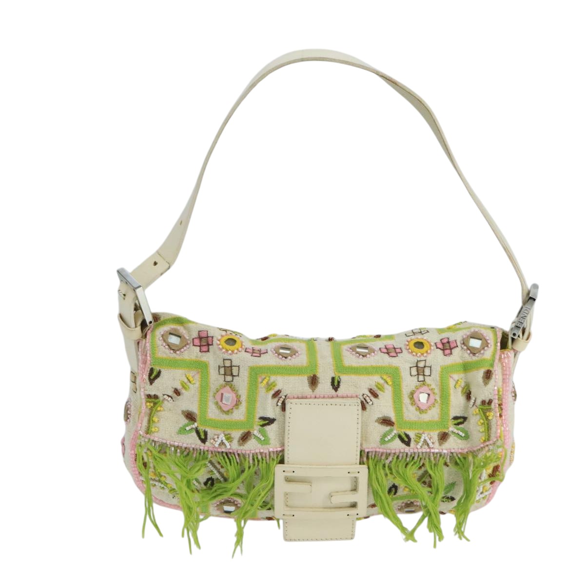 Fendi Mamma Baguette Multicolour Canvas Shoulder Bag ()
