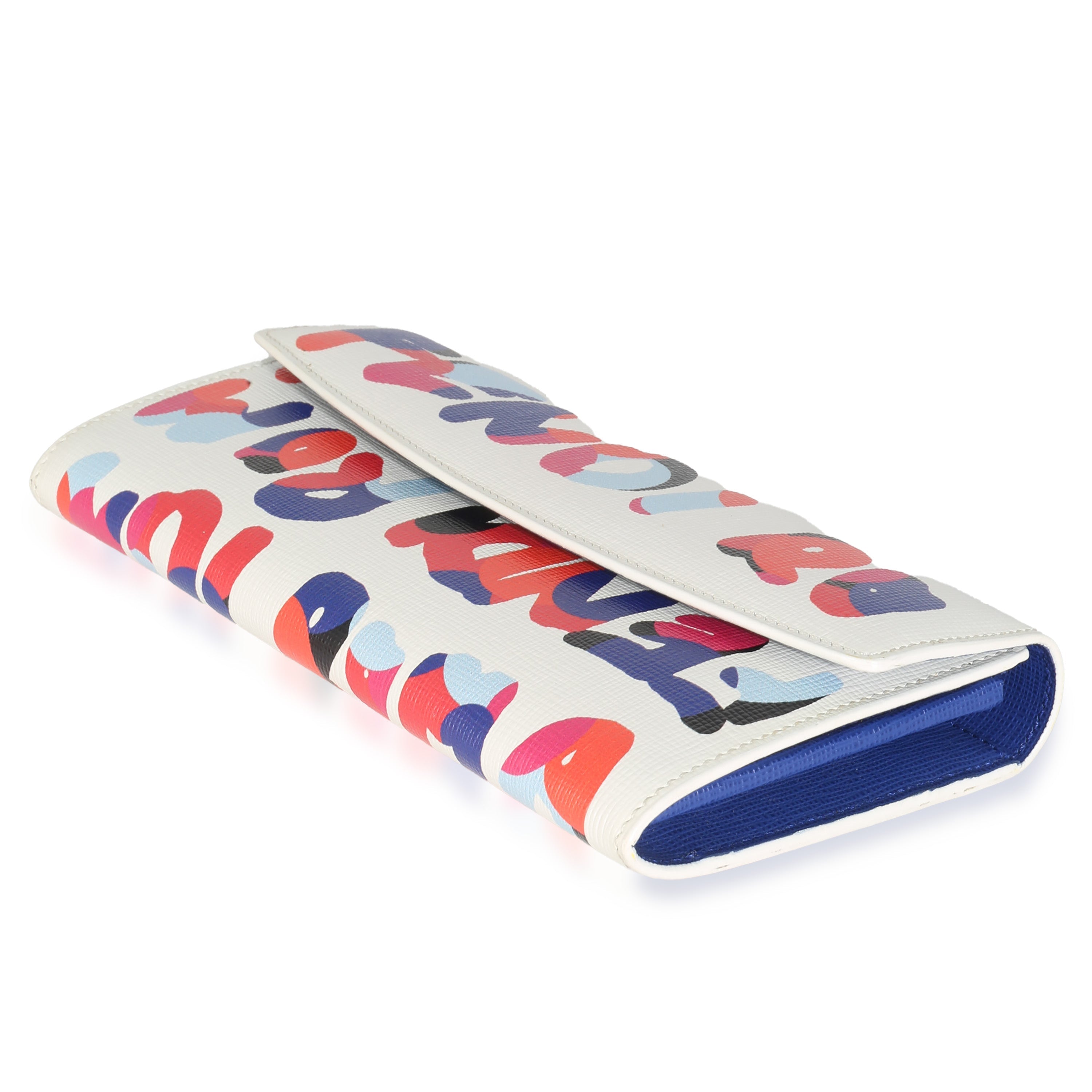White Multicolor Vitello Elite Fendi Roma Graffiti Wallet