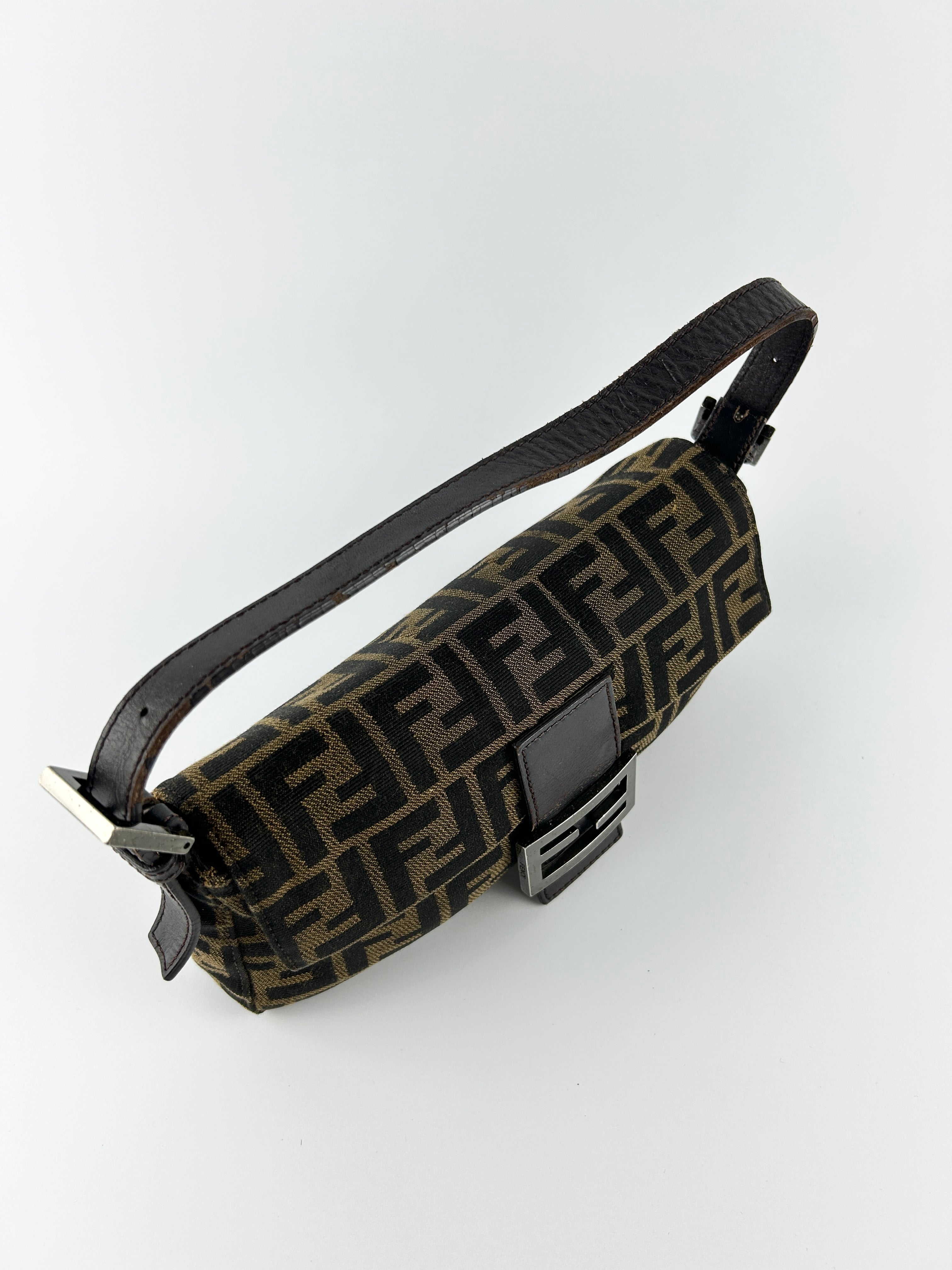 Vintage Fendi Zucca Baguette Shoulder Bag