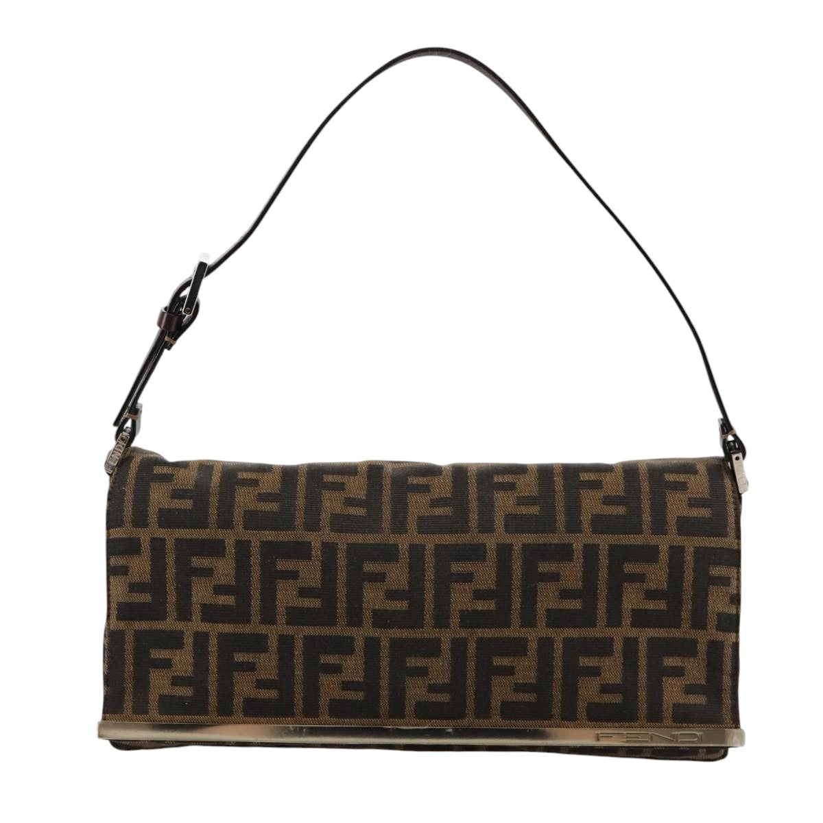 Fendi Zucca Brown Canvas Shoulder Bag ()