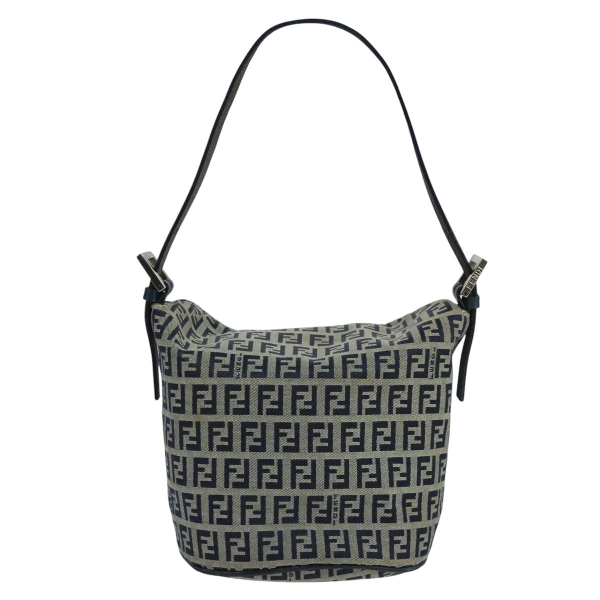 Fendi Zucchino Navy Canvas Shoulder Bag ()