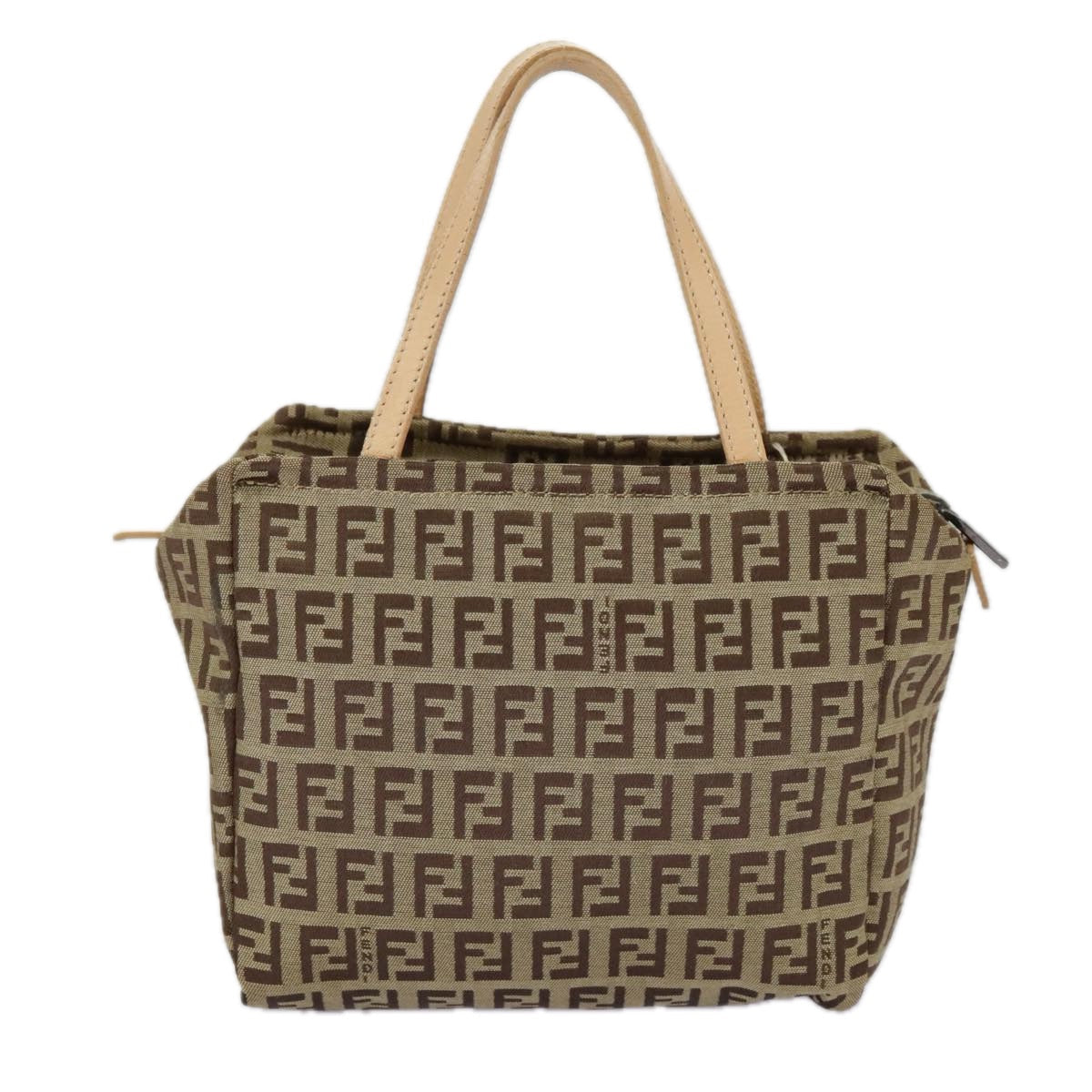 Fendi Zucchino Beige Canvas Handbag ()