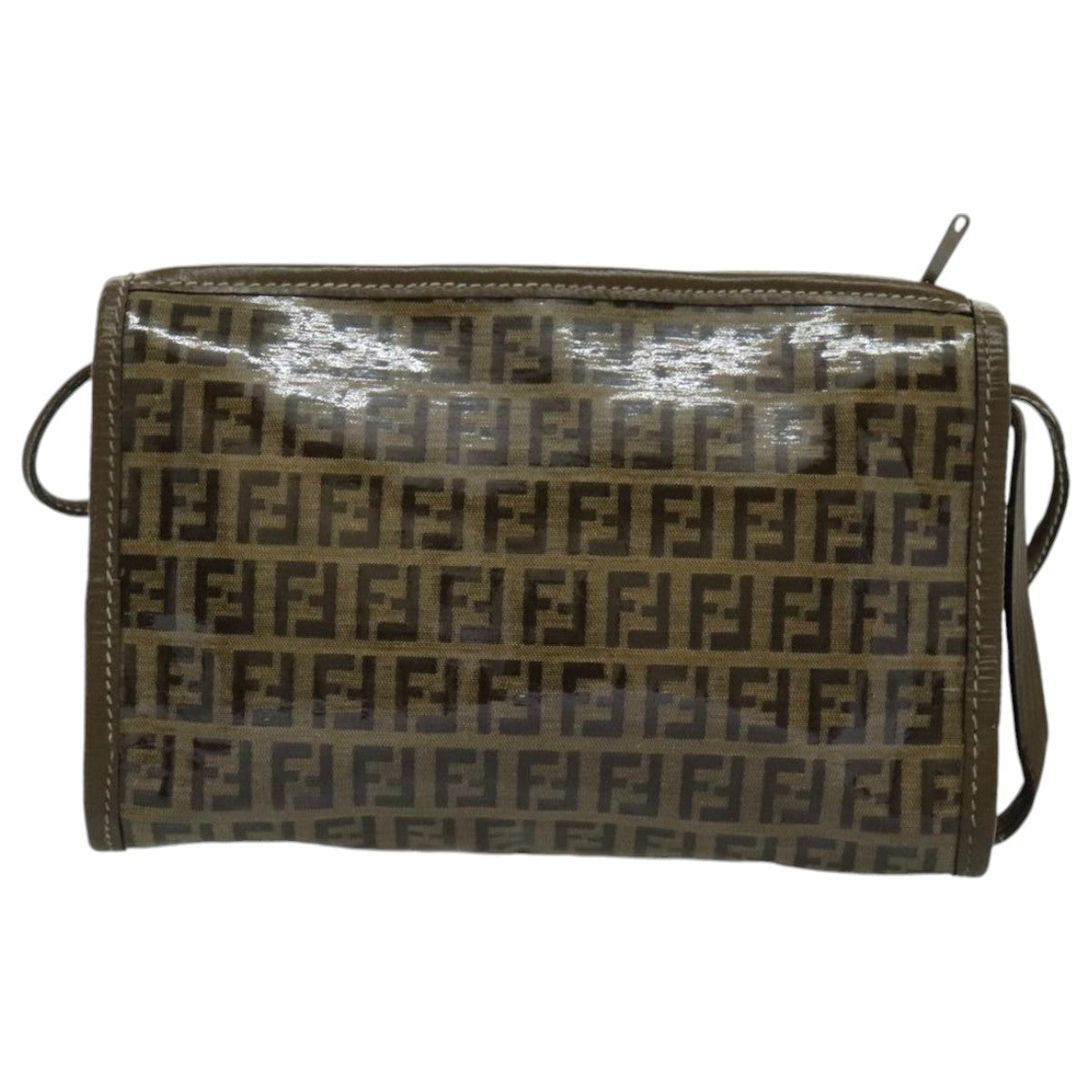 Fendi Zucchino Brown Canvas Shoulder Bag ()